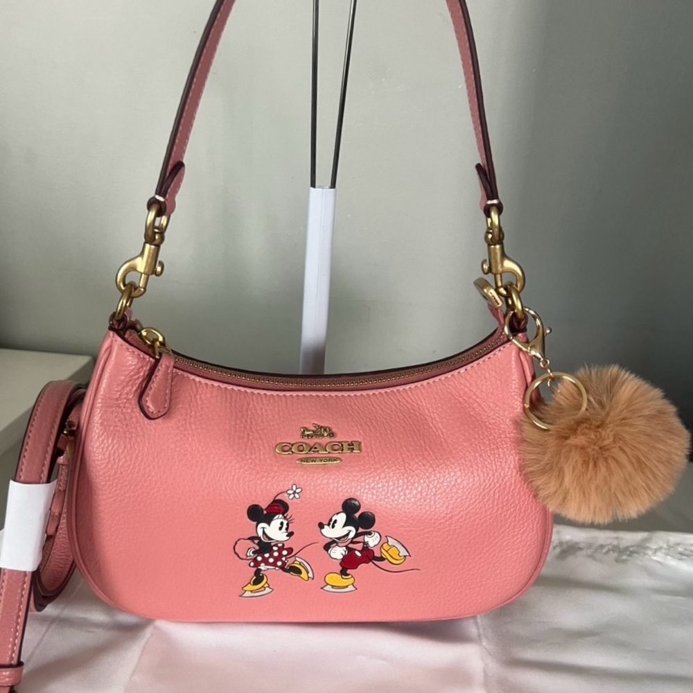 Disney X Coach Teri Shoulder Bag with Mickey And Minnie Mouse